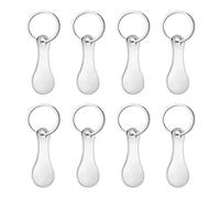 Wigthvoy 8Pcs Trolley Token, Stainless Steel Shopping Trolley Coin with Key Ring, Removable Supermarket Cart Token for Releasing Shopping Trolleys, Replace £1 Coin for Tesco Asda Sainsbury's Aldi