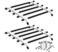 WIGUROE 2Pcs Trivets - Stainless Steel Countertop Trivets with Anti-slip Rubber Pads for Dining Table & Kitchen