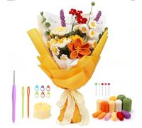WIGUROE Bouquet Crochet Kit, Beginners Crochet Kit with Step-by-Step Video Tutorial, DIY Knitting Kit, A Valentine's Day Surprise Gift for Lovers Mothers Women Girlfriend Wife Grandmothers