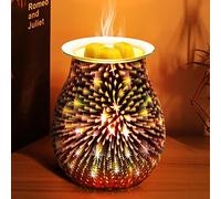 WIGUROE Electric Wax Melt Burners, Glass Fragrance Wax Melt Lamp with 3D Star Pattern, Electric Oil Wax Warmer Scented Wax Warmer for Home Office Bedroom Living Room
