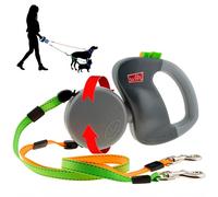 Wigzi STDDV2-GO Dual Doggie Retractable, Gray