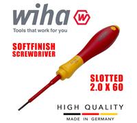 Wiha 00819 Slotted Screwdriver 2mm VDE Electrician Flat Head SoftFinish 1000v