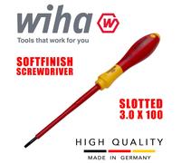 Wiha 00821 Slotted Screwdriver 3mm VDE Electrician 1000v Flat Head SoftFinish