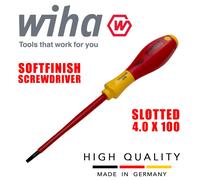 Wiha 00823 Slotted Screwdriver 4mm VDE Electrician 1000v Flat Head SoftFinish