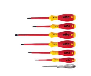 Wiha 00834 7 Piece VDE SoftFinish® Electric Slot & Phillips Screwdriver Set