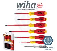 Wiha 00834 7Piece VDE 1000v Slotted/Phillips Softfinish Screwdriver Set PH1 PH2