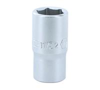 Wiha 1/4" Drive Deep Socket Inch, 6 Point. 11/32" x 2"/50mm OAL.