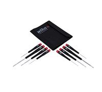 Wiha 26199 Slotted and Phillips Screwdriver Set in Rugged Canvas Pouch, 8 Piece