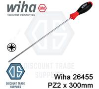 Wiha 26455 Pozidriv Boiler Long Pozi Screwdriver Matt Finish PZ2 300mm 26455