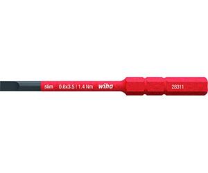 Wiha 283110035 Bit slimBit 41159) 3.5 mm x 75 mm for Drive Screws, Allrounder, Electricians)