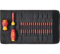 wiha 2831T18, slimVario Screwdriver and Bits Set, with Stubby in bag, VDE Insulated, (41231), 18 Pieces, SLOTTED - POZIDRIV - PHILIPS - SL/POZI - STAR - HEX, Black Case