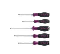 Wiha 29139 5 Piece MicroFinish® Slotted & Pozi Screwdriver Set (Striking Cap)