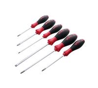 Wiha 30291 SoftFinish Grip Screwdriver Set, Slotted 4.5-6.5mm, Phillips Number 1-2 and Square Number 1-2, 6-Piece Set