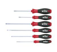 Wiha 302ZK6SO SoftFinish Flat Head/Pozidriv Screwdriver Set, 6 Piece