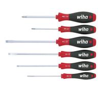 Wiha 302ZK6SO SoftFinish Flat Head/Pozidriv Screwdriver Set, 6 Piece
