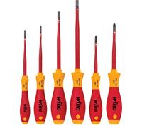 Wiha SoftFinish Electrician's Screwdriver Set Six Piece Hand Tools SlimFix 35389