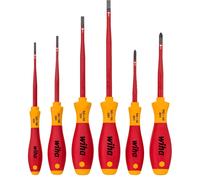 Wiha WHA-35389 VDE Slotted an Phillips Slim Fix Screwdriver Set (6 Pieces), 4.2 cm*35.6 cm*24.0 cm