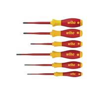 Wiha 38362 6 Piece VDE SoftFinish® Slot, Phillips & Pozi Screwdriver Set