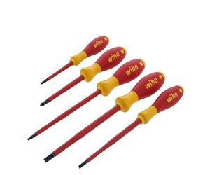 Wiha 32059 5 Piece Insulated SoftFinish Slotted/Phillips/Square Screwdriver Set