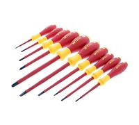 Wiha 32093 Slotted and Phillips Insulated Screwdriver Set, 1000 Volt, 10 Piece