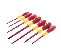 Wiha 32099 Long Reach Insulated Screwdriver Set 7-Piece | 1000V VDE certified, SoftFinish cushion grip, precision machined tips, tested to 10,000 volts, made in Germany