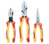 Wiha 32968 3 Piece Insulated Industrial Grip Pliers and Cutters Set