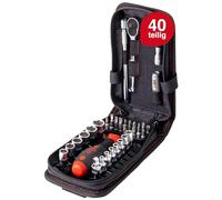 Wiha 333-94 Socket Set 40 pcs Metric 1/4 Drive, Red
