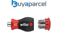 Wiha 33741 Magnetic SoftFinish® Stubby Screwdriver with Bit Magazine (PH, PZ) WH