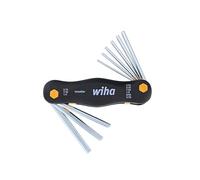 Wiha 35197 Inch Pocket Star Fold Up Key Set with Large Ergo Handle, 9-Piece