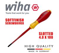 Wiha 35390 Slotted Screwdriver 4mm SoftFinish SlimFix 1000v VDE Electrician