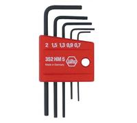 Wiha 35392 5 Piece Mini L-Key Short Hex Metric Set