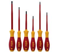Wiha 35890 Insulated Slotted Phillips and Square Screwdriver Set, 6-Piece
