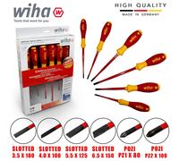 Wiha 36455 Screwdriver Slotted Pozidrive 6pcs Set 1000v VDE Electrician SlimFix