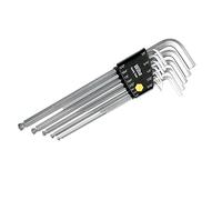 Wiha 36998 Hex L-Key Set, Long, Inch Ball End in ProStar Holder, Chrome Finish