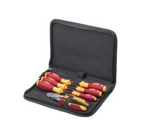 Wiha 38020 Super 7 VDE Tool Kit, Multi-Colour | Supplied in a folding tool bag for organised storage and convenient transport of tools.