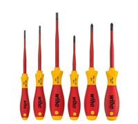Wiha 38362 6 Piece VDE SoftFinish® Slot, Phillips & Pozi Screwdriver Set