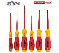 Wiha 00834 7 Piece VDE SoftFinish® Electric Slot & Phillips Screwdriver Set