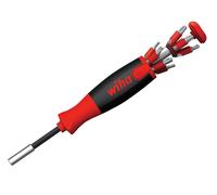 WIHA Wiha LiftUp Magnetic Screwdriver with Bit Magazine 12 bits, Black