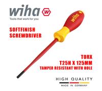 Wiha 41144 Torx Screwdriver T25H SlimFix Fit SoftFinish VDE Electrician Security