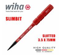 Wiha 41159 SlimBit Slotted Screwdriver 3.5mm Flat 75mm 1000v VDE Electrician