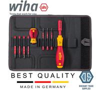 Wiha 41233 SlimBit Screwdriver Slotted Pozidrive 9pcs Folding Pouch 1000v VDE