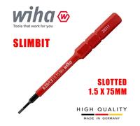 Wiha 43114 Slimbits Slotted Screwdriver 1.5mm Flat Head 1000v VDE Electrician
