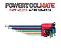 Wiha 43849 ErgoStar Colour Hex Ball End L-key Set -9 Piece