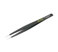 Wiha 44501 Stainless Steel Fine Point Professional ESD Precision Tech Tweezer with Static Dissipative Grip and Hypo Allergenic, 130mm Overall Length