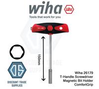 Wiha 45453 T-Handle Screwdriver Magnetic Bit Holder ComfortGrip 388DS 1/4" x 150