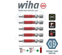 Wiha 5 Pack Drill TY Bits Set 49mm Hex SW4 Impact Duty 42125 GERMAN POWER DRILL
