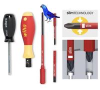 Wiha 5 Piece Torque VDE Insulated Slim Pozidrive Terminal Screwdriver Set 38074