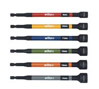 Wiha 6 Piece Color Coded Magnetic Nut Setter Metric Set - 70487 | Cold-forged CrMo steel for long-term durability, black oxide finish resists corrosion, precision-formed tips reduce cam-out