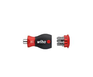 Wiha 6pc Stubby SLOT / PHILLIPS Bits and Holder Screwdriver Set PH1 PH2 PH3