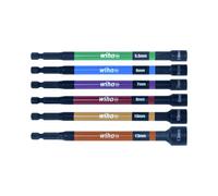 Wiha 7044C Colour Coded 1/4" Hex Magnetic Long Nut Driver / Setter Set 5.5-13mm